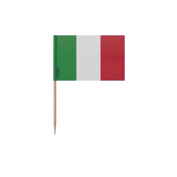Tandrengöringsstickor Italienska flaggan - 6.5 cm - 100 stycken - Klisterplast - Bambupinne - Pixelforma