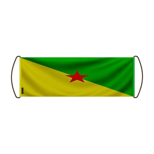 Rullbanner – Guyanas flagga – 24 x 70 cm – Polyester – Handflagga – Pixelforma