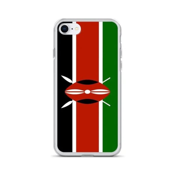 iPhone-fodral - PIXELFORMA - iPhone 7 - Kenyas flagga - Mjuk silikon - Heltäckande skydd
