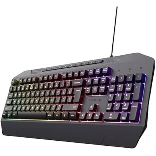 Tangentbord - TRUST - GXT 836 Evocx - USB QWERTY engelska - Bakgrundsbelysning - Höj- och sänkbart