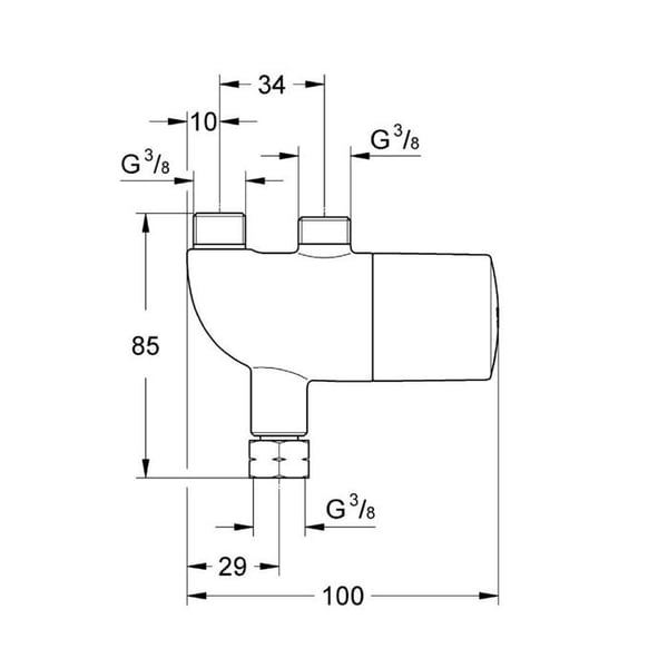 Termostatblandare - GROHE - Grohtherm Micro - Justering 15-46°C - Vattenbesparing - Kromad yta