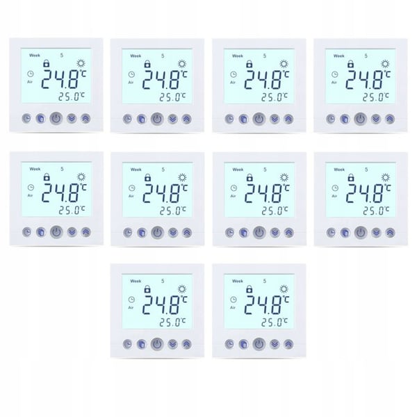 Programmerbar Termostat - ARHATREYA - Vit LCD - 16A - Blå Bakgrundsbelysning - Extern Sensor