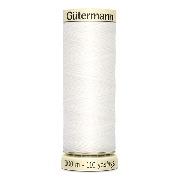 Pack med 5 rullar 100m Tråd 100% polyester Gutermann Ref 788988 - Att 800 - vit