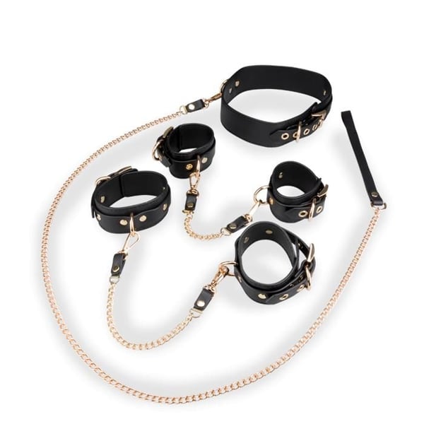 Lyxigt bondage-set med förvaringsväska - Svart Lyxigt bondage-set med förvaringsväska - Svart