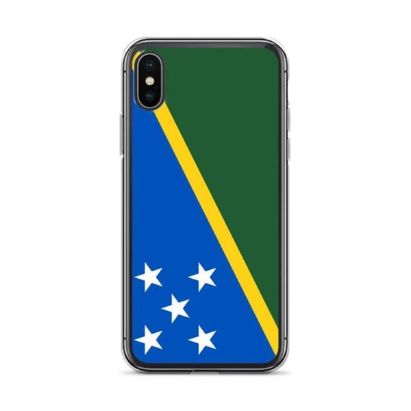 Telefonfodral – Flagga Salomonöarna – Kompatibel med iPhone XS Max – Mjuk Fodral – Stötsäker och Slitstark - Silikon - Pixelforma