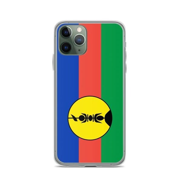 Mobilskal – Nya Kaledoniens flagga – Kompatibel med iPhone 11 Pro – Mjuk fodral – Slitstark och stötabsorberande – Pixelforma