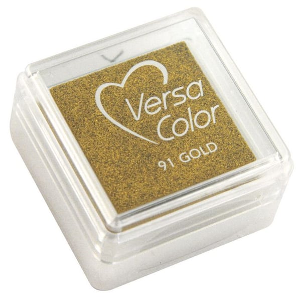 Tampon stämpel "Versacolor", glänsande guld, 2,5x2,5 cm