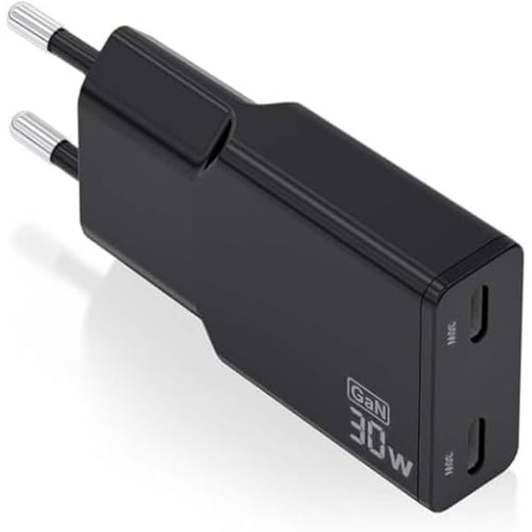 Laddare - AISENS - Ultra Tunn 30W - 2x USB-C - GaN-teknologi - QC4.0