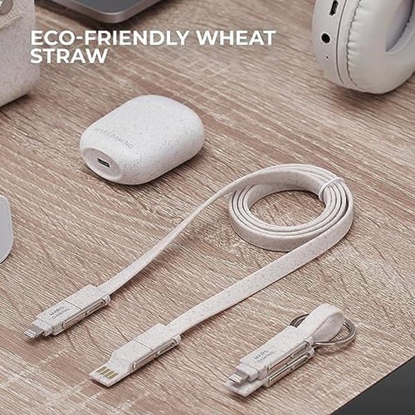 Laddningskabel - MARS GAMING - MCA-ECO - Ekologisk Vete Fiber - 1m - Snabbladdning
