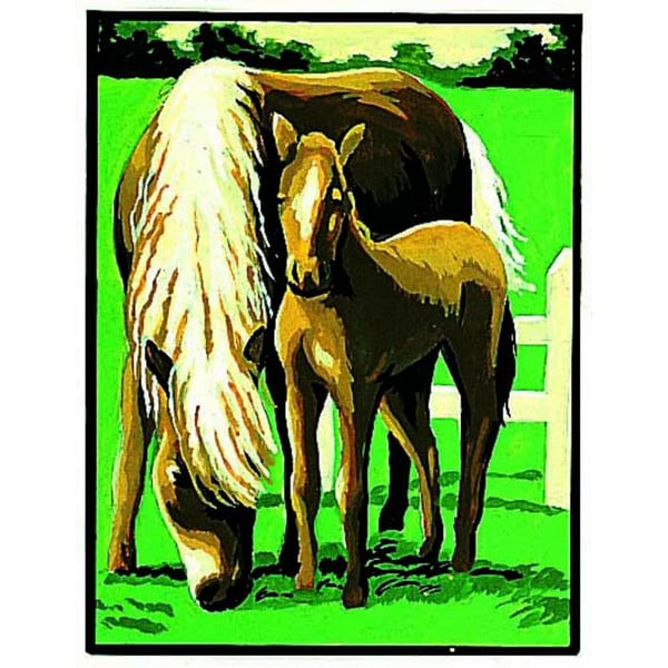 Kit canvas vit hund och hennes föl 20x25cm Kit canvas vit hund och hennes föl 20x25cm