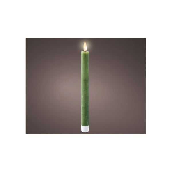 Bougie Led Grön Vax ø2,20 X 24,50 Cm, 2 Enheter
