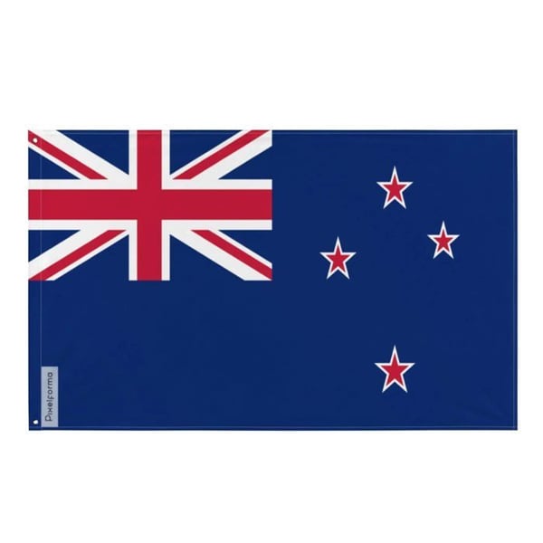 Nya Zeeland Flagga – 60 x 90 cm – Hållbar Polyester – 2 Metalöglor – Inomhus/Utebruk – Pixelforma