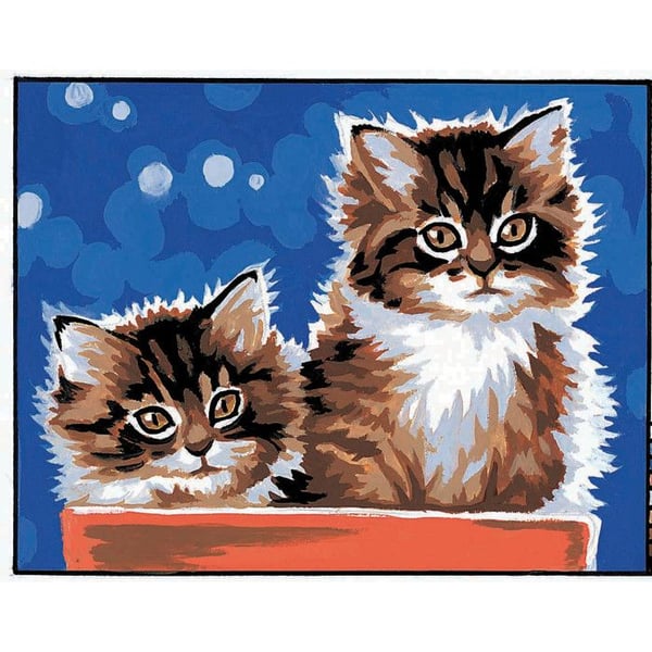 Kit canevas - Margot - Kattungar - 20x25cm - Tryckt duk - Nål inkluderad