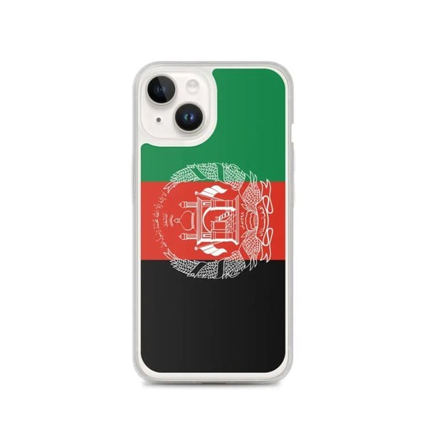 Telefonfodral – Afghanistans flagga – Kompatibel med iPhone 14 – Mjuk skal – Slitstark och stöttålig - Silikon - Pixelforma