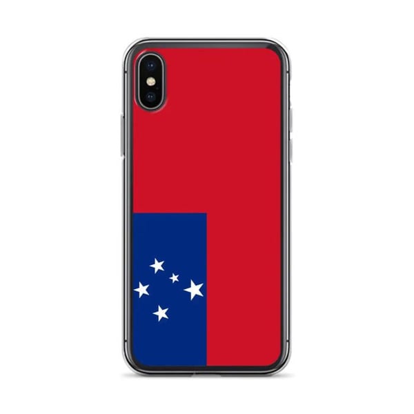 Telefonfodral – Samoa Flagga – Kompatibel med iPhone XS Max – Mjukt Fodral – Stöttålig och Stötsäker – Silikon – Pixelforma
