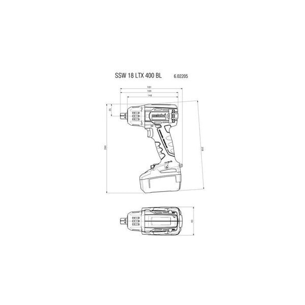 Batteridriven Slagskruvdragare 18 Volts Ssw 18 Ltx 400 Bl 400nm Kolfri Motor, Picketm