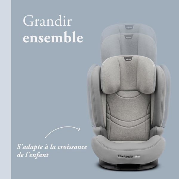 Inglesina Cartesio i-Size Isofix bilsæde til børn 3-12 år Moon Grey