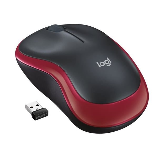 Mus - Trådlös - Logitech - M185 - Röd - Ambidextrös