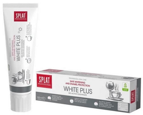 Tandkräm för blekning - Splat Professional White Plus - 100 ml - Vegan - Skydd för känsliga tänder