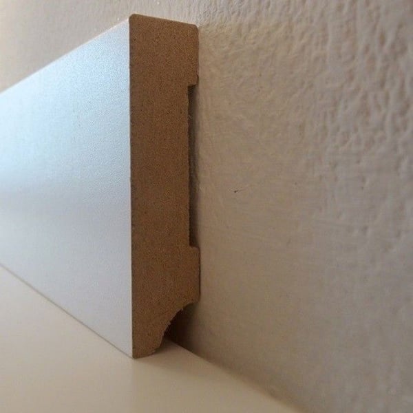 PROVISTON MDF-sockel 13 x 58 x 2500 mm Vit att limma, skruva &amp; spikbelagd MDF-kärna 12,5 meter | 5 stycken