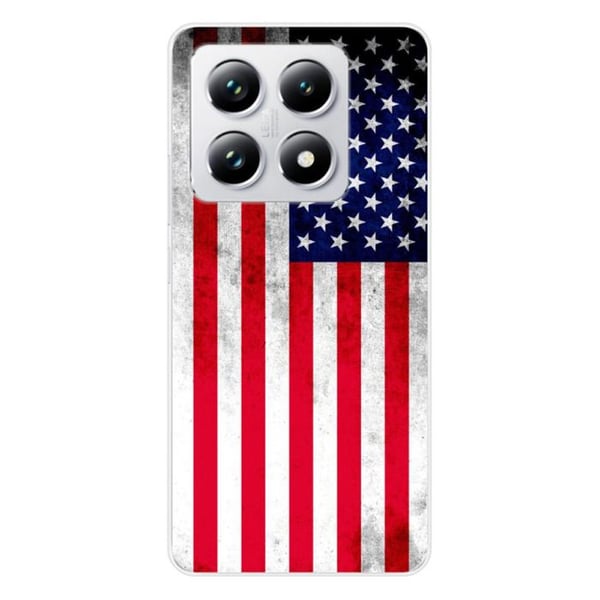 Silikonskal - Kompatibel med Xiaomi 14T Pro - design med USA:s flagga