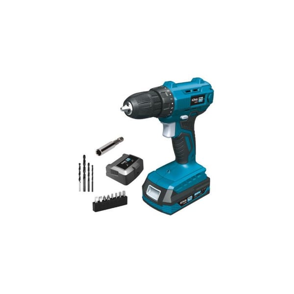 Trådlös borrskruvdragare 20V KOMA TOOLS - Batteri 2,0Ah - Laddare - Tillbehör