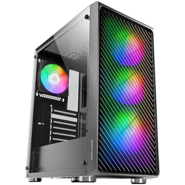 PC-chassi - Mars Gaming - MC-F - 4 ARGB-fläktar - Härdat Glas - Vattencooling