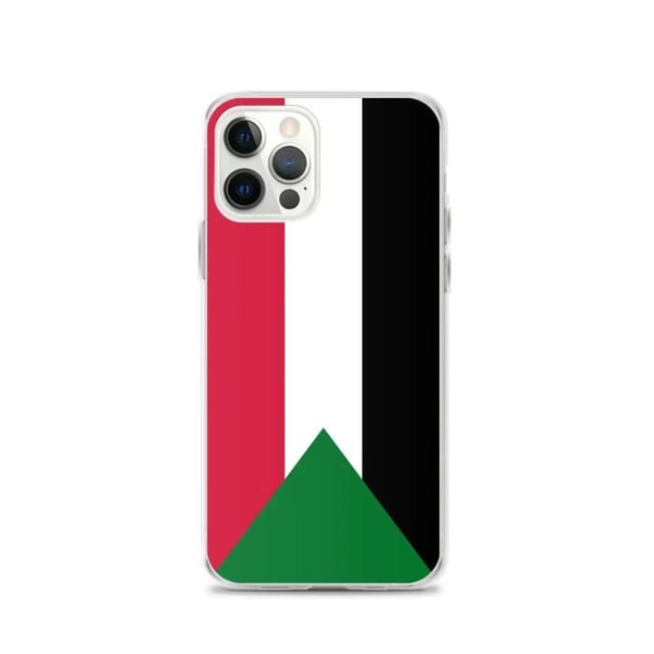 Mobilskal – Sudanflagga – Kompatibel med iPhone 12 Pro – Mjuk skal – Slitstark och Stötdämpande - Silikon - Pixelforma