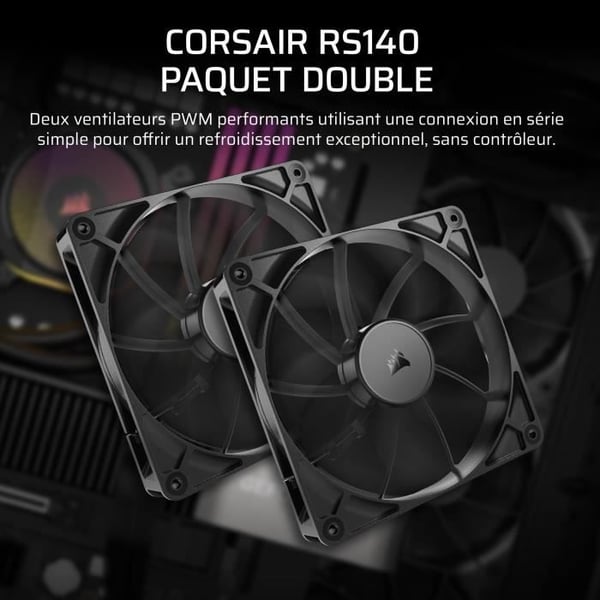 Paket med 2 st 140 mm PWM-fläktar - CORSAIR - RS140