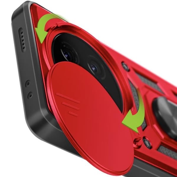 Coque - Mayaxess - Honor Magic 7 Pro - Stötte - Stöd Ring - Röd
