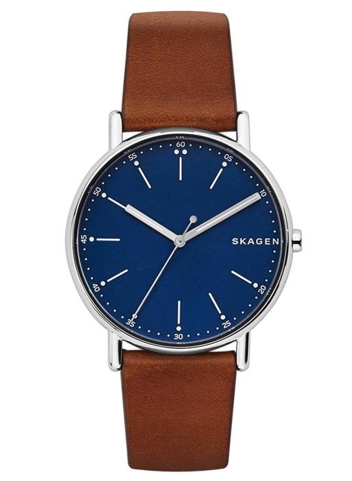 Klocka - Skagen - SIGNATUR SKW6355 - Kvarts - Läder - Silver/Blå