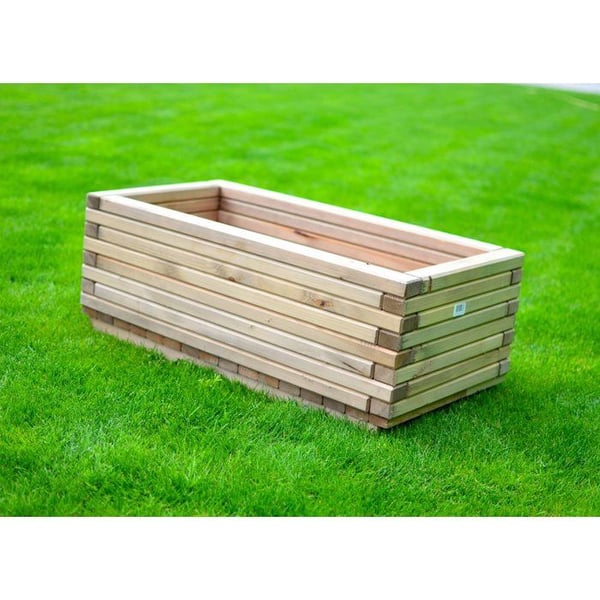 Blomkruka - ROJAPLAST - Rektangulär - Trä - 30x80 cm - Brun