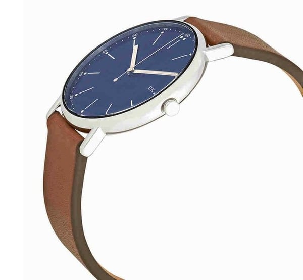 Klocka - Skagen - SIGNATUR SKW6355 - Kvarts - Läder - Silver/Blå