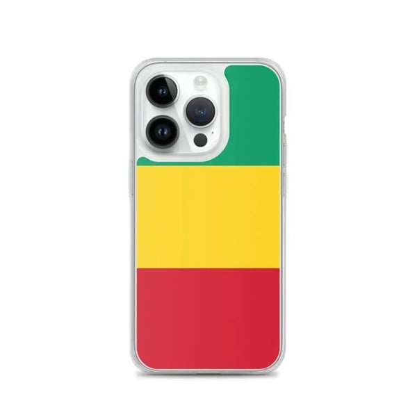 Telefonfodral – Guinea-flagg – Kompatibel med iPhone 14 Pro – Mjuk Fodral – Stöttålig och Stötdämpande – Silikon – Pixelforma