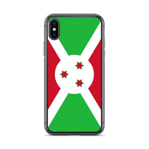 Mobilskal – Burundi-flagga – Kompatibel med iPhone XS Max – Mjuk fodral – Slitstark och stötsäker - Silikon - Pixelforma