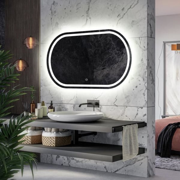 Alasta, LED Spegel med Touch Switch, Palermo 130x80 cm