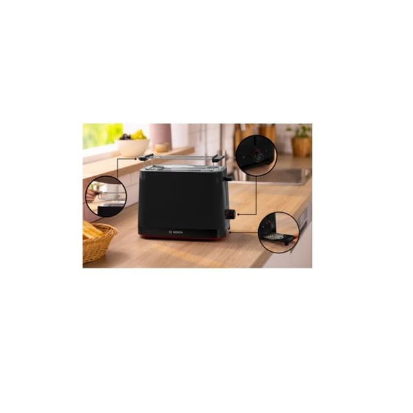 Bosch Grill-toastmaskine 2 skiver 950w sort - TAT3M123