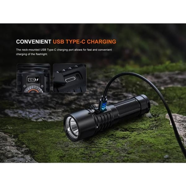 Ficklampa - FENIX - LD45R - Uppladdningsbar LED - 2800 lm - IP68 vattentät