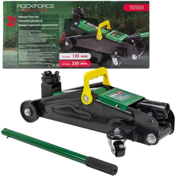 Lågprofil billyft - Rockforce - Groda - 2T - Min höjd 135 mm - Max höjd 350 mm - Vikt 6.75 kg