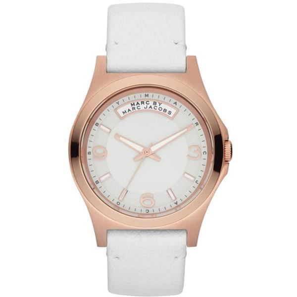 Damklocka - MARC BY MARC JACOBS - BABY DAVE MBM1260 - Kvarts - Analog - Vitt läder