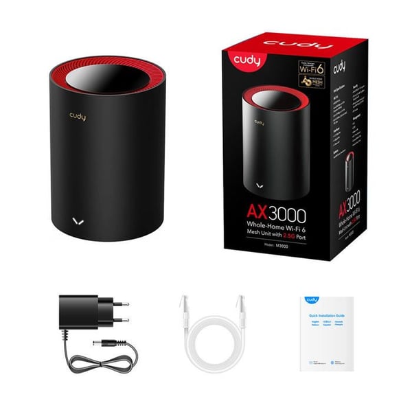 CUDY Mesh-lösning M3000 1 paket AX3000 Gigabit Wi-Fi 6 2,5G Vit