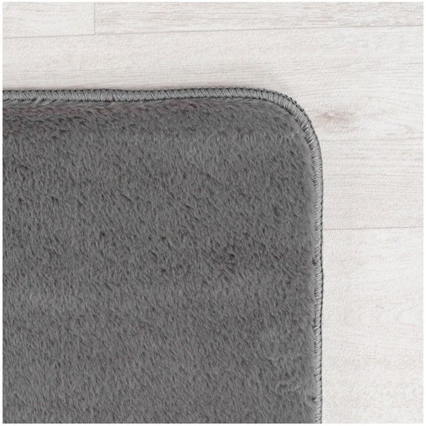 Modern matta för vardagsrum, sovrum, kök, mjuk, tvättbar, halkfri (Dimension: 120 cm rund - Färg: Grå)