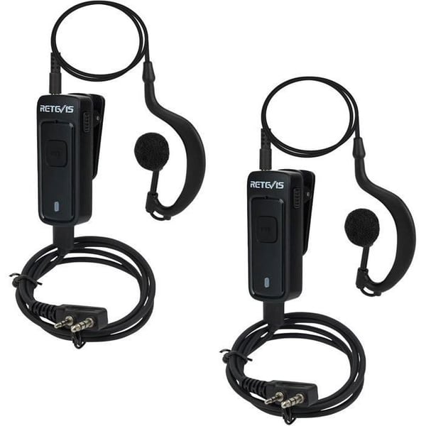 Retevis 2 Pin Noise Reduction Walkie Talkie Earpiece, RT622 RT27, Baofeng UV5R, HYT etc, Two Way Radio Headset, Dual PTT