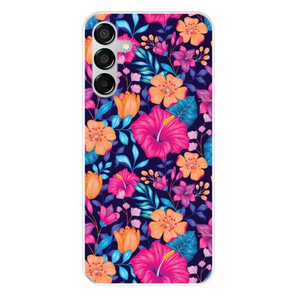Siliconehölster med tryck kompatibel med Samsung Galaxy M15 5G Exotiska blommor
