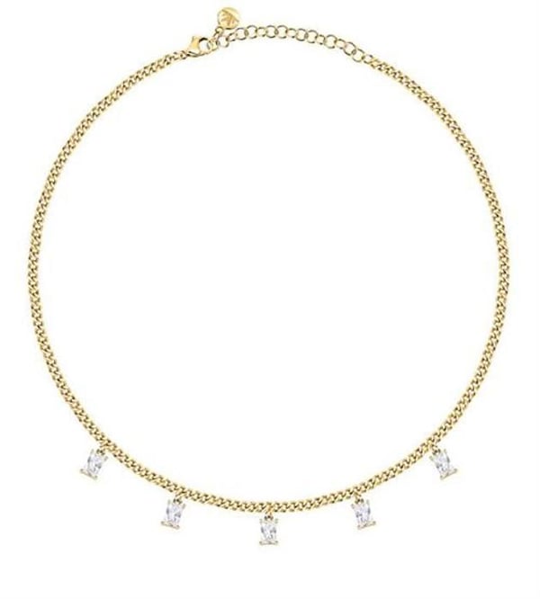 Halsband - Morellato - SAVP01 - Guldpläterad - Zirkonpendel - Längd 35 cm justerbar