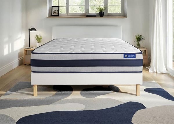 Madrass- och boxspringset 160x190 cm - Actimemo Ergo - Vit boxspringkit