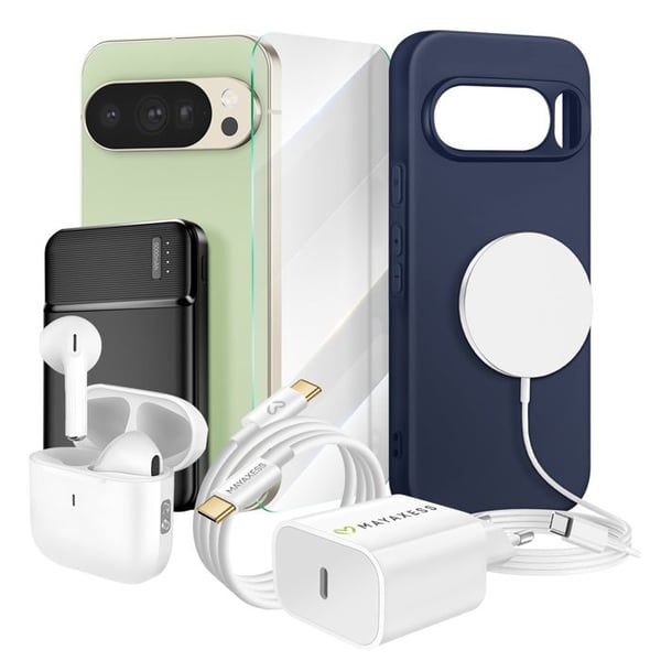 Tillbehörspaket - MAYAXESS - Pixel 10 Pro - MagSafe-fodral - 5000mAh batteri - Bluetooth 5.3 hörlurar