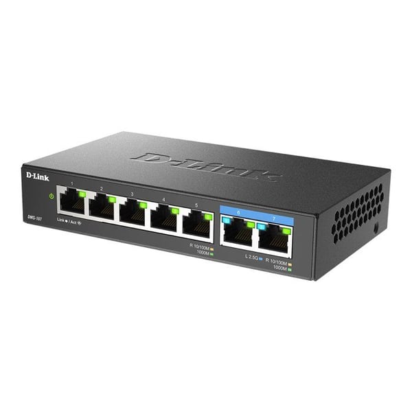 Kommuntator - DLINK - 7 portar - Gigabit Ethernet - Självständig - Snabb anslutning