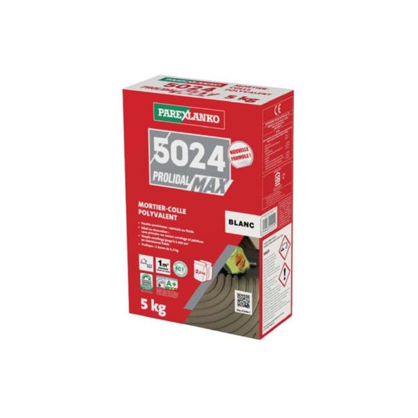 Colle carrelage améliorée PAREXLANKO 5024 Prolidal Max - Vit - 5 kg - L5024BL05