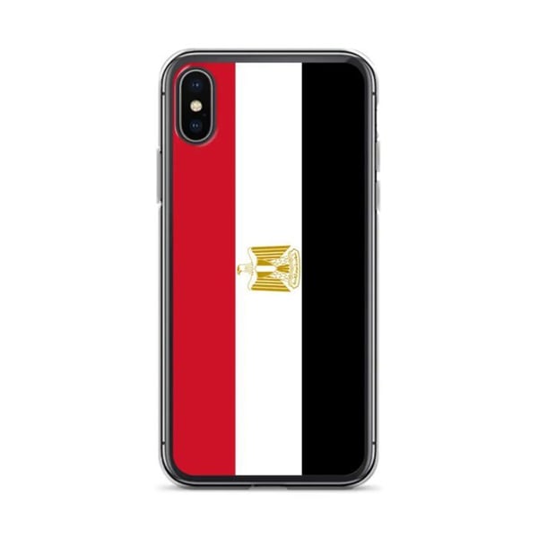 Mobilskal – Egyptens flagga – Kompatibel med iPhone XS Max – Flexibelt fodral – Slitstarkt och stötabsorberande – Silikon – Pixelforma